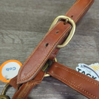 Padded Thick Leather Halter, snap *vgc/xc, clean, mnr rubs, scrapes, scratches, stains & dust/dirt, stiff
