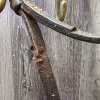 Thick Leather Quick Change Headstall, Brass Snaps *gc, older, clean, sticky, edge scrapes, stretched keepers, pulled snap

