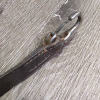 German Martingale, lthr reins, snaps *gc, older, replaced snap, stretch, torn, dry, stiff, film, creased, xholes, scrapes
