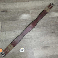 Padded Leather Girth, 2x els, roller buckles *vgc, older, clean, mnr dirt/residue, hair, scuffs
