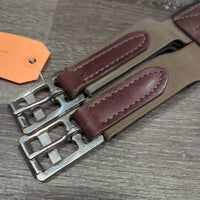 Padded Leather Girth, 2x els, roller buckles *vgc, older, clean, mnr dirt/residue, hair, scuffs
