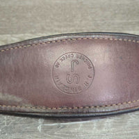 Padded Leather Girth, 2x els, roller buckles *vgc, older, clean, mnr dirt/residue, hair, scuffs
