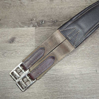 Padded Leather Girth, 2x els, roller buckles *vgc, older, clean, mnr dirt/residue, hair, scuffs
