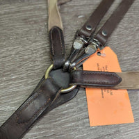 Elastic Breastplate, Biothane Running Martingale Attach, snaps *fair, older, x.holes, v.stretched, stains, creases, dirt, stiff, dry, creases
