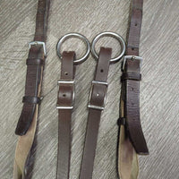 Elastic Breastplate, Biothane Running Martingale Attach, snaps *fair, older, x.holes, v.stretched, stains, creases, dirt, stiff, dry, creases
