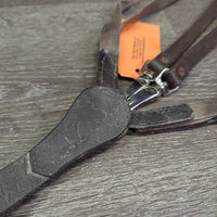 Elastic Breastplate, Biothane Running Martingale Attach, snaps *fair, older, x.holes, v.stretched, stains, creases, dirt, stiff, dry, creases
