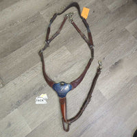 Padded Leather Breastplate, snaps *vgc/gc, mnr dirt & stains, rubs, scrapes, peeled, pulled lining
