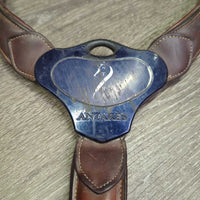 Padded Leather Breastplate, snaps *vgc/gc, mnr dirt & stains, rubs, scrapes, peeled, pulled lining
