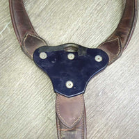Padded Leather Breastplate, snaps *vgc/gc, mnr dirt & stains, rubs, scrapes, peeled, pulled lining
