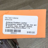 Padded Leather Breastplate, snaps *vgc/gc, mnr dirt & stains, rubs, scrapes, peeled, pulled lining
