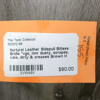Leather Sidepull Bitless Bridle *vgc, mnr dusty, scrapes, rubs, dirty & creases
