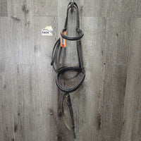 Rsd Padded Bridle, Attached Flash *gc/fair, NO CHEEKS, rubs, stiff, dry, faded, scrapes, xholes
