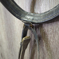 Rsd Padded Bridle, Attached Flash *gc/fair, NO CHEEKS, rubs, stiff, dry, faded, scrapes, xholes
