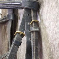 Rsd Padded Bridle, Attached Flash *gc/fair, NO CHEEKS, rubs, stiff, dry, faded, scrapes, xholes
