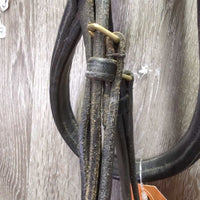 Rsd Padded Bridle, Attached Flash *gc/fair, NO CHEEKS, rubs, stiff, dry, faded, scrapes, xholes
