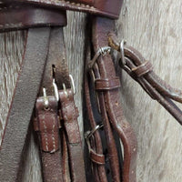 Rsd Bridle *gc/fair, repaired, rubs, scrapes, clean, stiff, older
