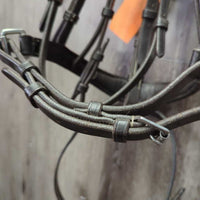 FS Rsd Wide Padded Bridle, flash, crank *vgc/xc, clean & dusty seams, dents, scraped edges, creases
