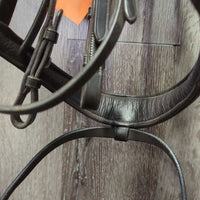 FS Rsd Wide Padded Bridle, flash, crank *vgc/xc, clean & dusty seams, dents, scraped edges, creases
