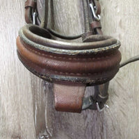 Soft Thick Rsd Padded Bridle, Crank, Plain & Curb Reins, Buckles *gc, NO flash, clean, rubs, stains, faded, loose keeper, edge scrapes
