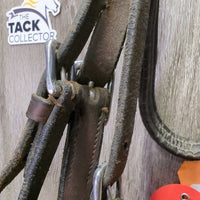 Soft Thick Rsd Padded Bridle, Crank, Plain & Curb Reins, Buckles *gc, NO flash, clean, rubs, stains, faded, loose keeper, edge scrapes
