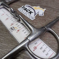French Link Full Cheek Bit, center bar *gc, clean, stains, scratches & rubs
