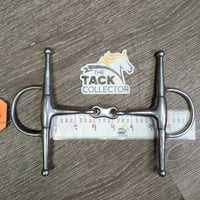French Link Full Cheek Bit, center bar *gc, clean, stains, scratches & rubs

