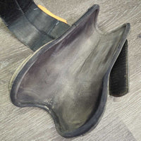 Pr Faux Leather Open Front Boots,velcro *gc/fair, filthy, dirt jockies, dirt, residue, hair, snags, scuffs
