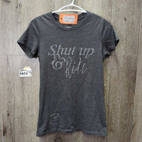 SS Cotton Shirt "Shut Up & Ride" *gc, faded, rubs, pills

