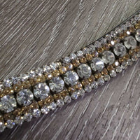 Curved Bling Browband, x4 bling rows *like new, mnr threads

