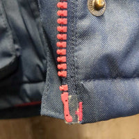JUNIORS Winter Jacket, fleece lined, detach hood, "fur" trim *vgc, BROKEN zipper
