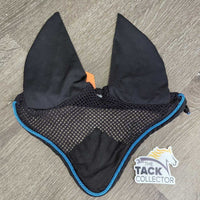 Mesh Fly Veil Ear Bonnet, piping *vgc, mnr faded, clean, hairy, puckered & curled
