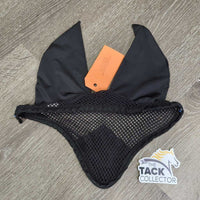 Mesh Fly Veil Ear Bonnet, piping *vgc, mnr faded, clean, hairy, puckered & curled
