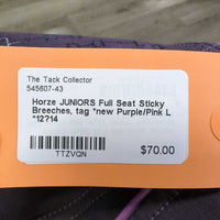 JUNIORS Full Seat Sticky Breeches, tag *new
