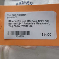 SS Polo Shirt, 1/8 Button Up, "Amberlea Meadows", Tag *new
