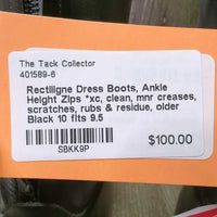 Dress Boots, Ankle Height Zips *xc, clean, mnr creases, scratches, rubs & residue, older
