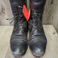 Thick Field Boots, Pull On *gc/fair, folded/creased heels, scuffed & faded toes, older
