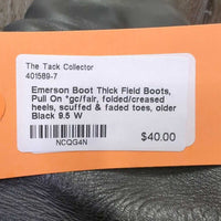 Thick Field Boots, Pull On *gc/fair, folded/creased heels, scuffed & faded toes, older
