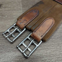 Girth, 2x els, 3x D Rings *gc/fair, rubs, faded, film, residue, stains, creases, folded, cracked/hole
