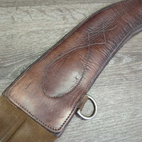 Girth, 2x els, 3x D Rings *gc/fair, rubs, faded, film, residue, stains, creases, folded, cracked/hole
