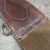 Girth, 2x els, 3x D Rings *gc/fair, rubs, faded, film, residue, stains, creases, folded, cracked/hole
