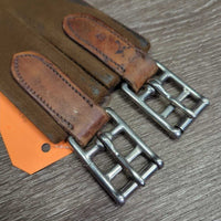 Girth, 2x els, 3x D Rings *gc/fair, rubs, faded, film, residue, stains, creases, folded, cracked/hole
