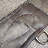 Girth, 2x els, 3x D Rings *gc/fair, rubs, faded, film, residue, stains, creases, folded, cracked/hole
