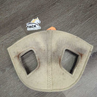 Leather & Felt Poll Guard Head Bumper *gc, stains, hairy, clumpy, clean & dirty
