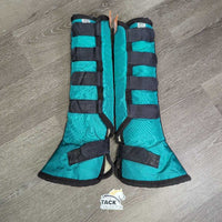 Front & Hind Fleece Lined Shipping Boots *vgc, clean, mnr hair, stains, shavings, v.linty velcro, older
