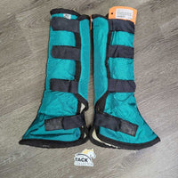 Front & Hind Fleece Lined Shipping Boots *vgc, clean, mnr hair, stains, shavings, v.linty velcro, older
