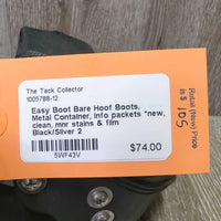 Hoof Boot, Metal Container, info packets *new, clean, mnr stains & film
