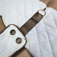 Quilt Fleece Dog Coat, High Collar, velcro, bit *vgc, clean, mnr pilly
