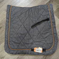 Quilt Dressage Pad, mesh spine, piping *gc, clean, mnr stains, hair, rubs, puckers, dirt, threads, faded
