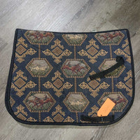 Thick Quilt Dressage Saddle Pad, tabs *vgc, clean, hairy, faded, rubs, puckers, dingy underside

