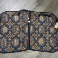 Thick Quilt Dressage Saddle Pad, tabs *vgc, clean, hairy, faded, rubs, puckers, dingy underside
